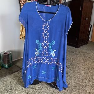 Johnny Was Embroidered Top Shirt